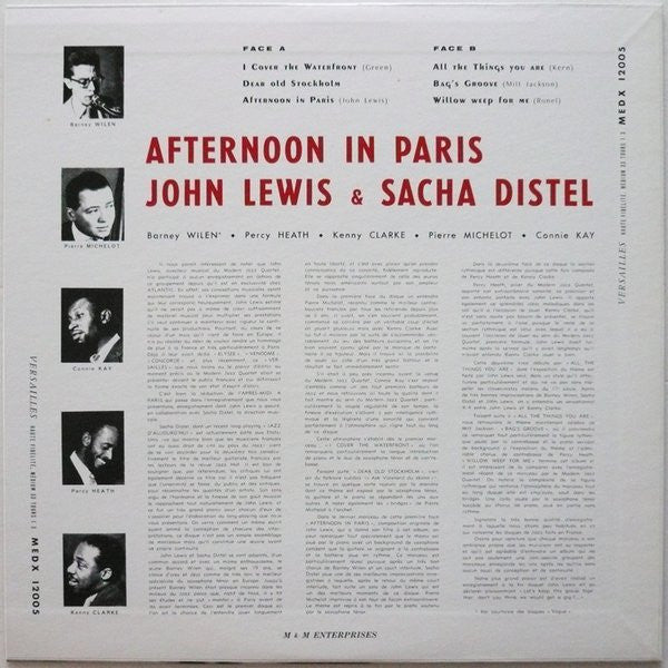 John Lewis (2) - Afternoon In Paris (Vinyl, LP, Album, Reissue) Very Good Plus (VG+) / Very Good Plus (VG+)
