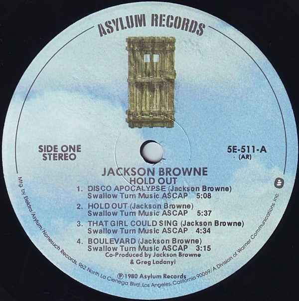 Jackson Browne - Hold Out (Vinyl, LP, Album, Stereo) Very Good Plus (VG+) / Very Good (VG)