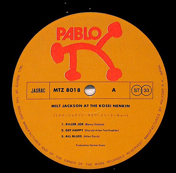 Milt Jackson - Milt Jackson At The Kosei Nenkin (Vinyl, LP, Album)
