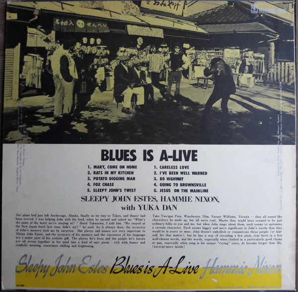 Sleepy John Estes - Blues Is A-Live (Vinyl, LP, Album) Very Good Plus (VG+) / Very Good Plus (VG+)