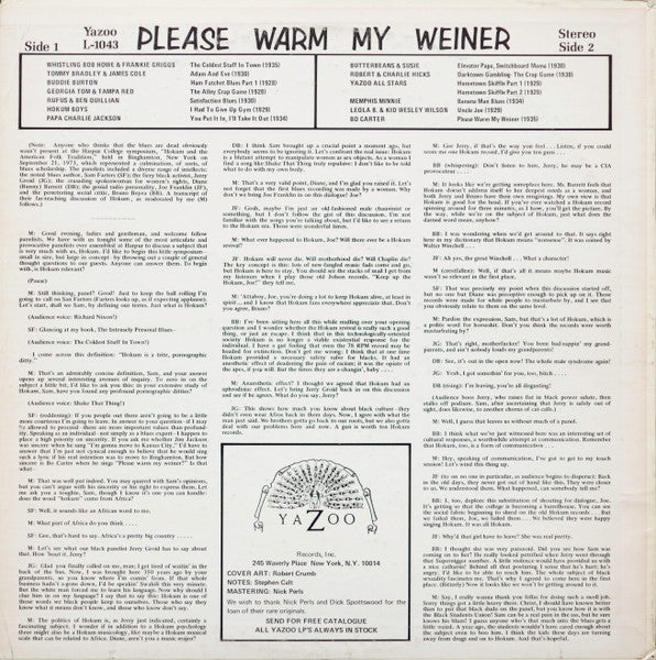 Various - Please Warm My Weiner (Old Time Hokum Blues) (Vinyl, LP, Compilation) Good Plus (G+) / Very Good (VG)