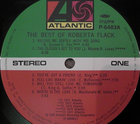 Roberta Flack - The Best Of Roberta Flack (Vinyl, LP, Compilation) Very Good Plus (VG+) / Very Good (VG)