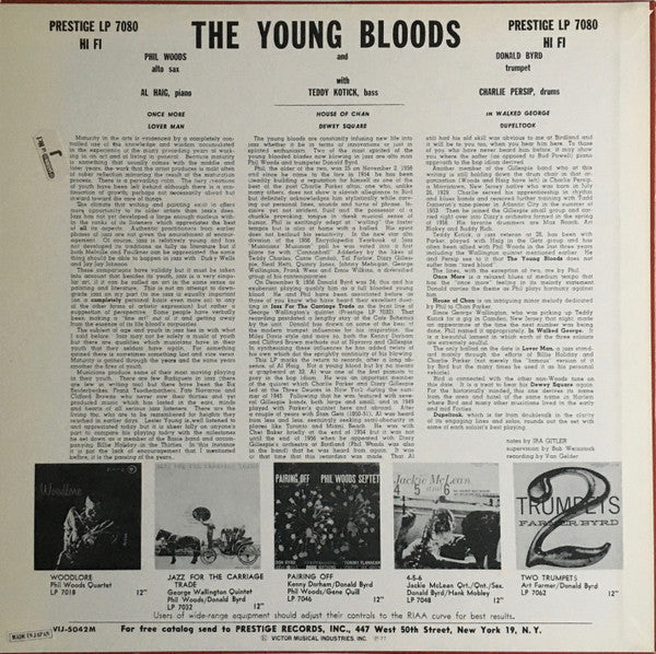 Phil Woods - The Young Bloods (Vinyl, LP, Album, Mono, Reissue) Very Good Plus (VG+) / Very Good Plus (VG+)