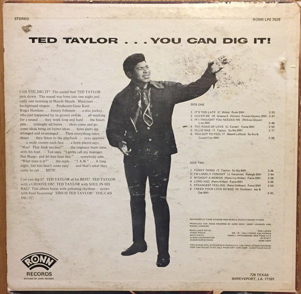 Ted Taylor - You Can Dig It! (Vinyl, LP) Very Good (VG) / Very Good (VG)