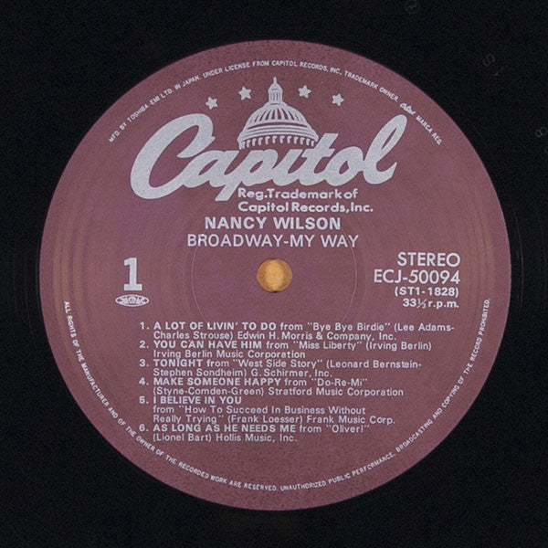 Nancy Wilson - Broadway - My Way (Vinyl, LP, Album, Stereo) Very Good Plus (VG+) / Good Plus (G+)