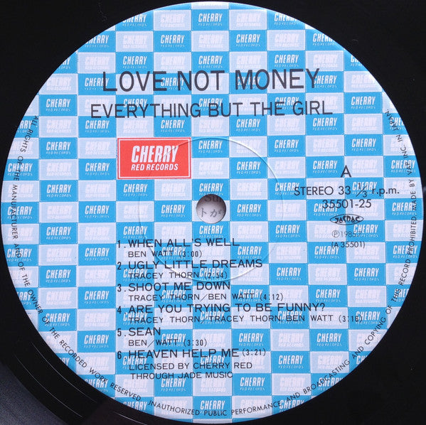 Everything But The Girl - Love Not Money = ラヴ・ノット・マネー (Vinyl, LP, Album, Limited Edition) Very Good Plus (VG+) / Very Good (VG)