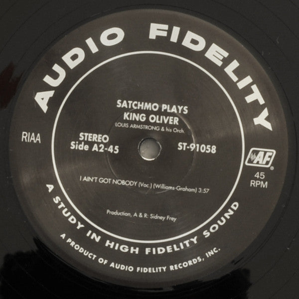 Louis Armstrong - Satchmo Plays King Oliver (Vinyl, 12", 45 RPM, Single, Limited Edition, Reissue, Stereo) Near Mint (NM or M-) / Very Good Plus (VG+)