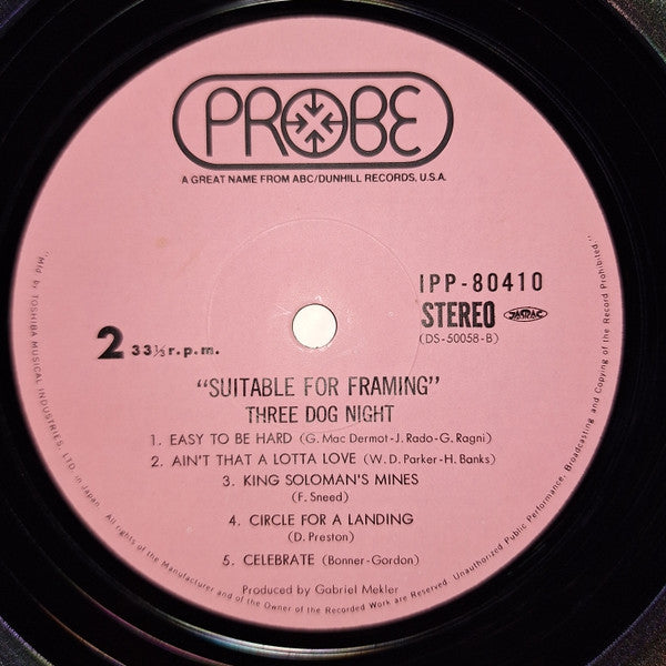 Three Dog Night - Suitable For Framing (Vinyl, LP, Album) Very Good Plus (VG+) / Very Good (VG)