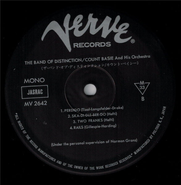 Count Basie - The Band Of Distinction (Vinyl, LP, Album, Reissue, Mono) Very Good Plus (VG+) / Very Good Plus (VG+)
