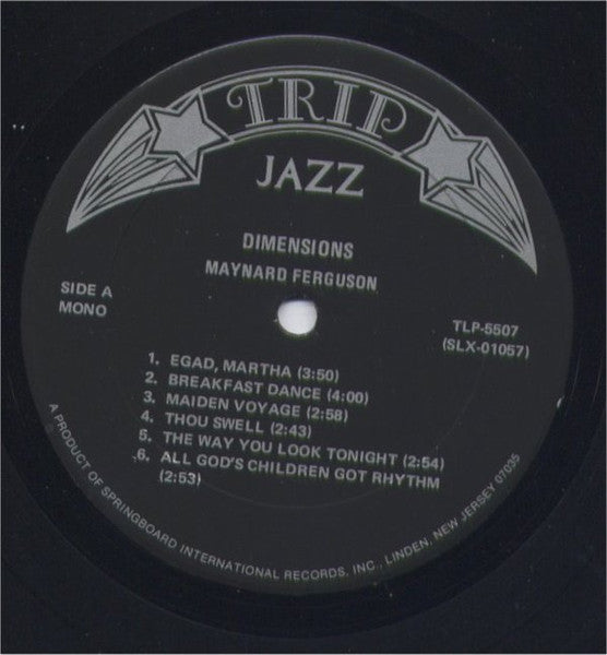 Maynard Ferguson - Dimensions (Vinyl, LP, Mono, Reissue) Very Good (VG) / Good Plus (G+)