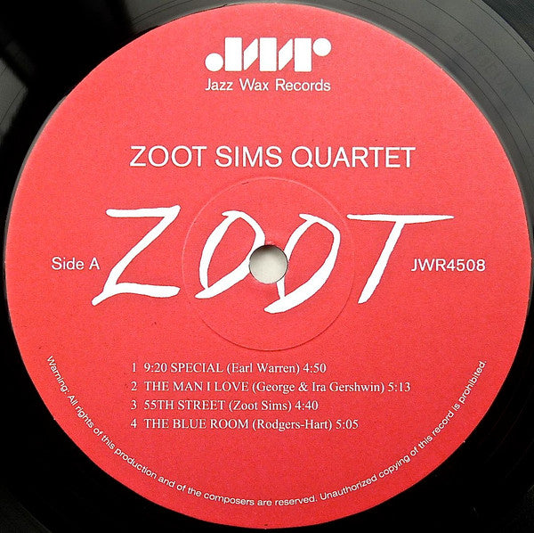 Zoot Sims Quartet - Zoot (Vinyl, LP, Album, Reissue, Unofficial Rel...