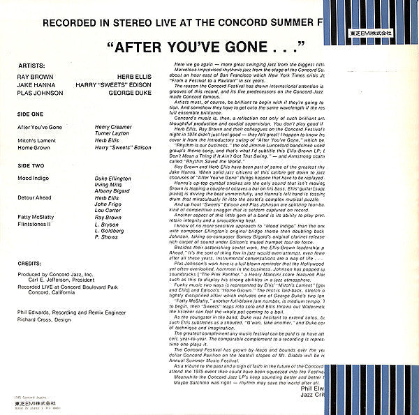 Herb Ellis - After You've Gone (Vinyl, LP, Album) Very Good Plus (VG+) / Good Plus (G+)