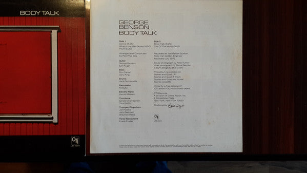 George Benson - Body Talk (Vinyl, LP, Album, Limited Edition, Reissue, Stereo) Very Good Plus (VG+) / Very Good (VG)