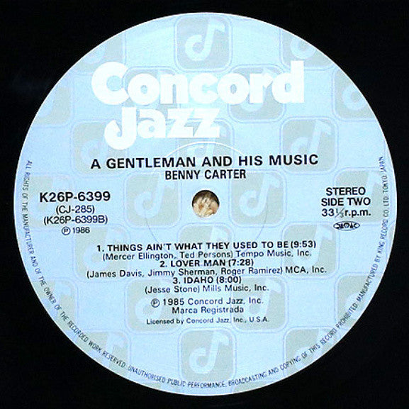 Benny Carter - A Gentleman And His Music (Vinyl, LP, Album, Stereo)