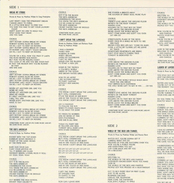 Matthew Wilder - I Don't Speak The Language (Vinyl, LP, Album)