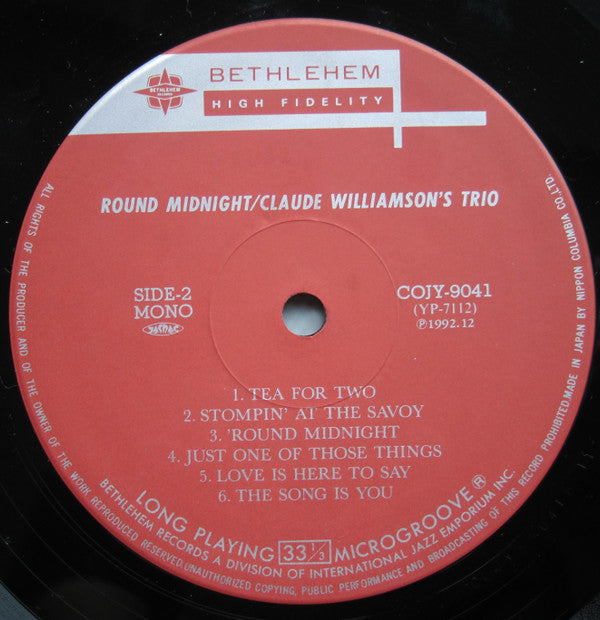 Claude Williamson - 'Round Midnight (Vinyl, LP, Album, Limited Edition, Reissue, Mono) Very Good Plus (VG+) / Very Good (VG)