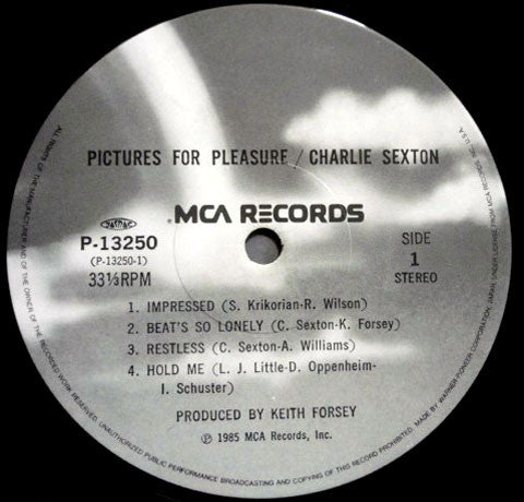 Charlie Sexton - Pictures For Pleasure (Vinyl, LP, Album)