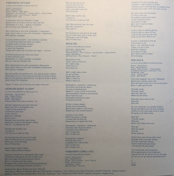 David Bowie - Lodger (Vinyl, LP, Album, Stereo)