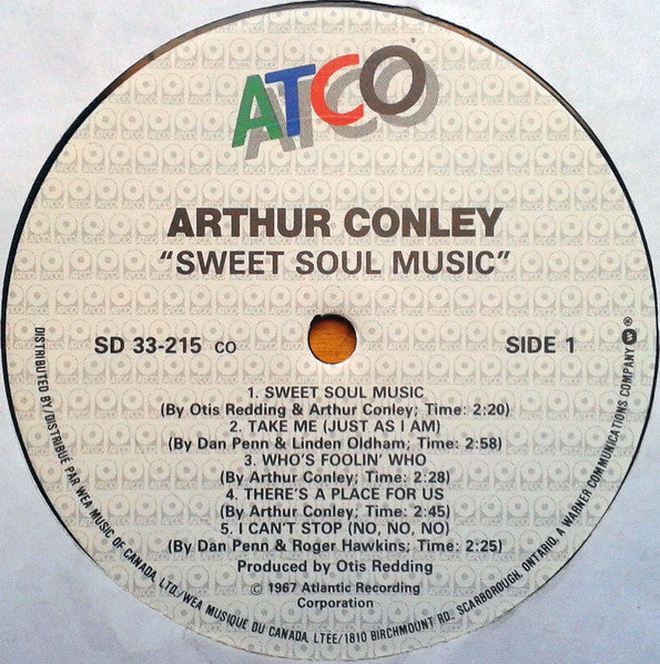 Arthur Conley - Sweet Soul Music (Vinyl, LP, Album, Reissue, Stereo) Very Good (VG) / Fair (F)