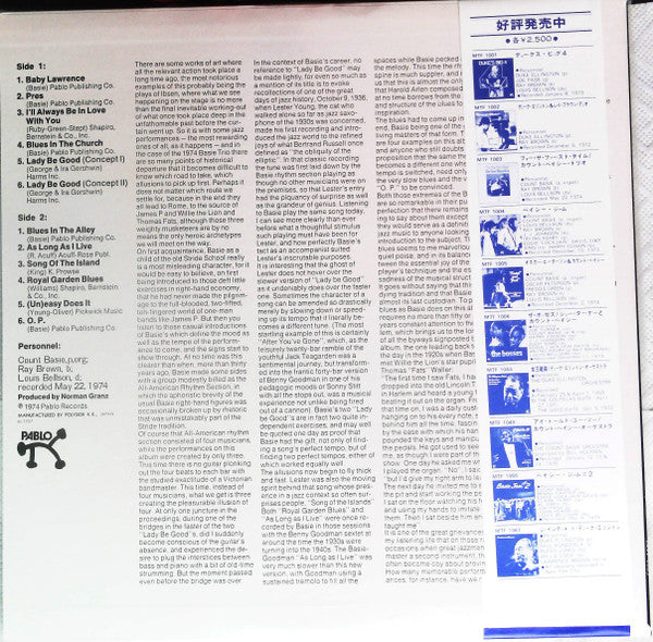 The Count Basie Trio - For The First Time (Vinyl, LP, Album) Very Good Plus (VG+) / Very Good Plus (VG+)
