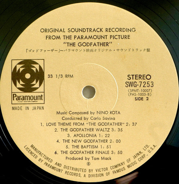 Nino Rota - The Godfather (Original Soundtrack Recording) (Vinyl, L...