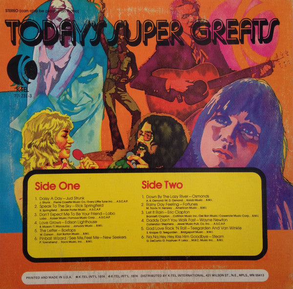 Various - Today's Super Greats - Part-3 (Vinyl, LP, Compilation, Limited Edition) Very Good (VG) / Very Good (VG)