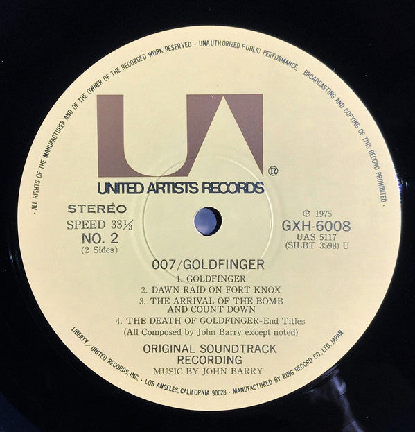 John Barry - Goldfinger (Original Motion Picture Sound Track) (Vinyl, LP, Album, Stereo) Very Good Plus (VG+) / Very Good Plus (VG+)