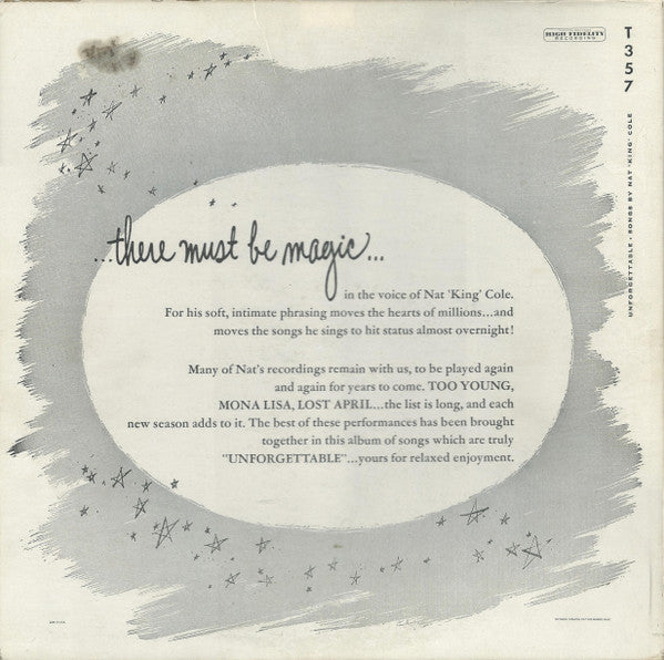 Nat King Cole - Unforgettable (Vinyl, LP, Album, Repress, Mono) Good Plus (G+) / Good (G)
