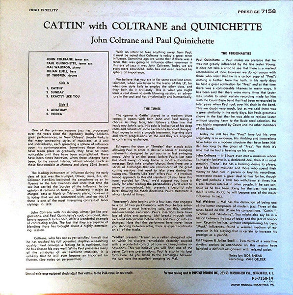 John Coltrane - Cattin' With Coltrane And Quinichette (Vinyl, LP, A...