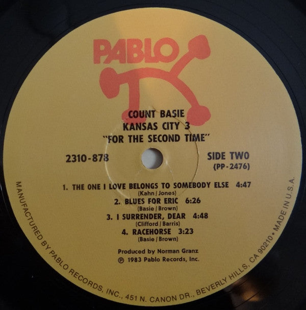 Count Basie - For The Second Time (Vinyl, LP, Album, Stereo) Very Good (VG) / Very Good (VG)