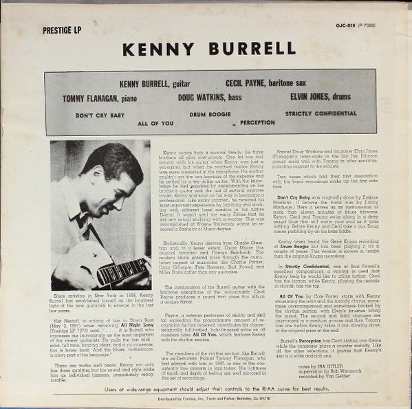 Kenny Burrell - Kenny Burrell (Vinyl, LP, Album, Reissue, Mono) Very Good (VG) / Good (G)
