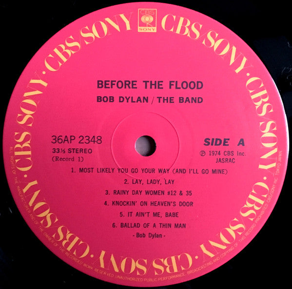 Bob Dylan - Before The Flood (2xVinyl, LP, Album, Reissue) Very Good Plus (VG+) / Very Good (VG)