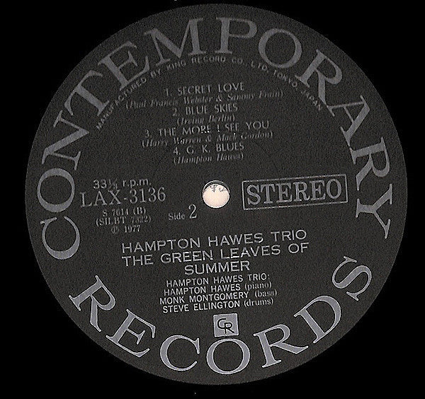 Hampton Hawes Trio - The Green Leaves Of Summer (Vinyl, LP, Album, ...
