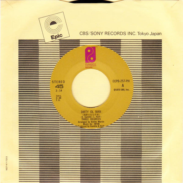 The Three Degrees - Dirty Ol' Man (Vinyl, 7", 45 RPM, Single) Very Good (VG) / Very Good Plus (VG+)