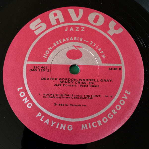 Dexter Gordon - Jazz Concert - West Coast (Vinyl, LP, Album, Reissue, Mono) Very Good (VG) / Very Good (VG)