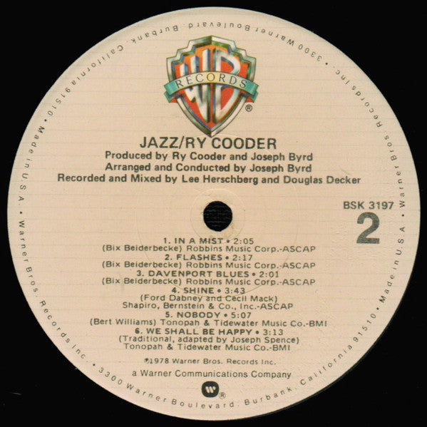 Ry Cooder - Jazz (Vinyl, LP, Album)