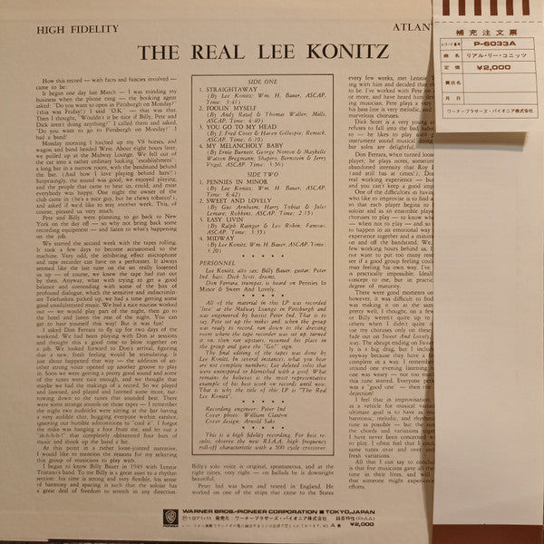 Lee Konitz - The Real Lee Konitz (Vinyl, LP, Album, Reissue, Mono)