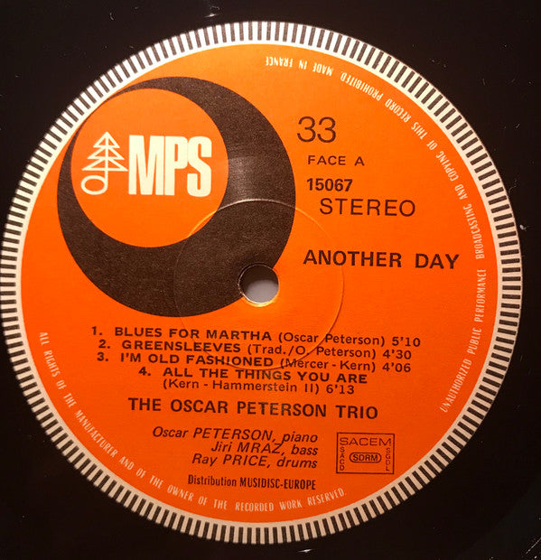 The Oscar Peterson Trio - Another Day (Vinyl, LP, Album, Stereo) Very Good Plus (VG+) / Very Good (VG)