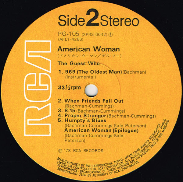 The Guess Who - American Woman (Vinyl, LP, Album, Limited Edition, Reissue) Very Good Plus (VG+) / Very Good (VG)