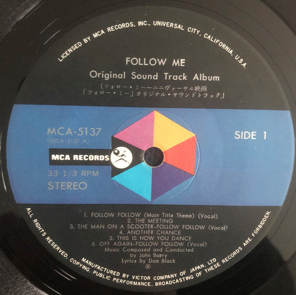 John Barry - Follow Me! (Original Motion Picture Soundtrack) (Vinyl, LP) Good Plus (G+) / Fair (F)