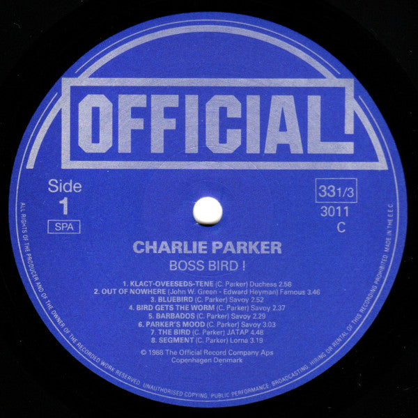 Charlie Parker - Boss Bird! (2xVinyl, LP, Compilation) Very Good (VG) / Very Good (VG)