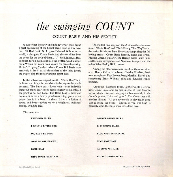 Count Basie Orchestra - The Swinging Count! (Vinyl, LP, Album, Reis...