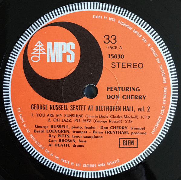 The George Russell Sextet - At Beethoven Hall II (Vinyl, LP, Album) Very Good (VG) / Good Plus (G+)