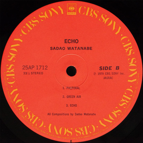 Sadao Watanabe - Echo (Vinyl, LP, Compilation) Very Good Plus (VG+) / Very Good Plus (VG+)