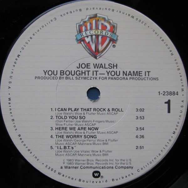 Joe Walsh - You Bought It - You Name It (Vinyl, LP, Album) Good Plus (G+) / Very Good Plus (VG+)
