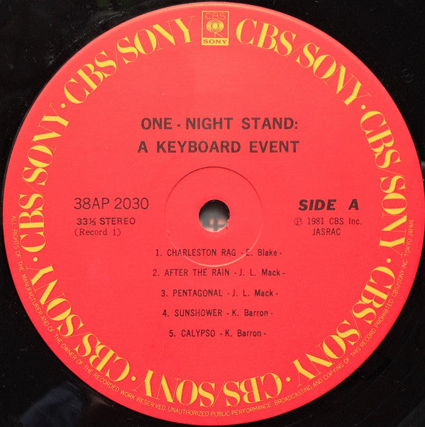 Various - One Night Stand: A Keyboard Event (2xVinyl, LP, Album) Very Good Plus (VG+) / Very Good Plus (VG+)