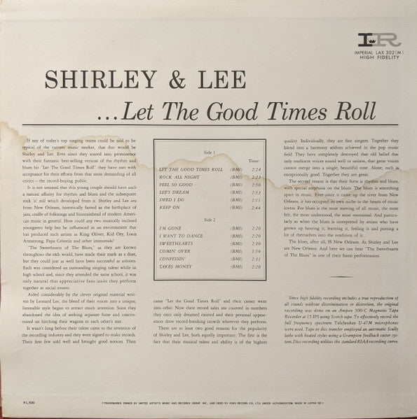 Shirley And Lee - Let The Good Times Roll (Vinyl, LP, Compilation) Very Good Plus (VG+) / Very Good Plus (VG+)