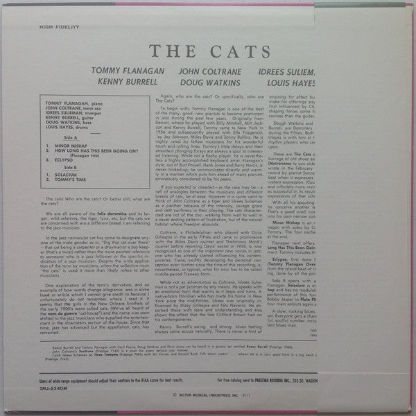 Tommy Flanagan - The Cats (Vinyl, LP, Album, Reissue, Mono) Very Good (VG) / Very Good (VG)