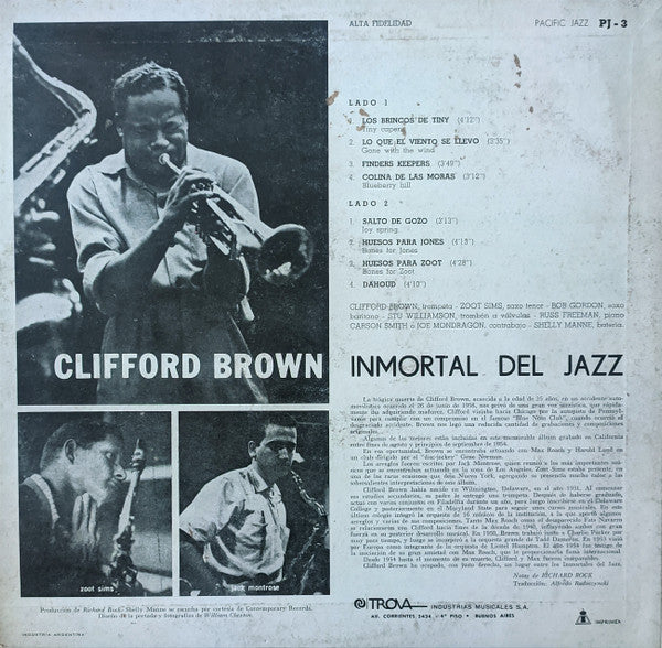 Clifford Brown - Immortal Del Jazz (Vinyl, LP, Album, Reissue) Very Good Plus (VG+) / Very Good (VG)