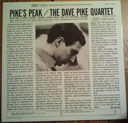 Dave Pike Quartet - Pike's Peak (Vinyl, LP, Album, Reissue) Very Good (VG) / Very Good Plus (VG+)